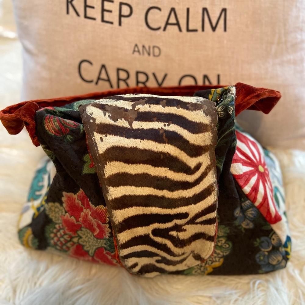 Unique handmade handbag out of vintage fabrics